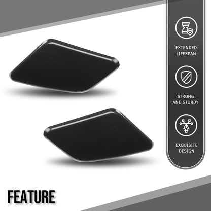 G-PLUS Left Right Headlight Washer Cover Pair Compatible with Volvo S40 V50 2008-2012 39886377, 39886397 Glossy Black
