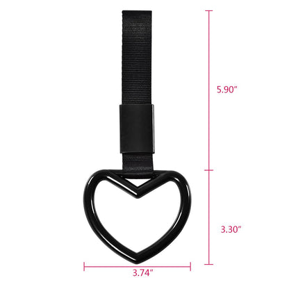 G-PLUS JDM Tsurikawa Ring Heart Subway Train Bus Car Handle Hand Straps Drift Charm,Rear Bumper Warning Ring (Black)