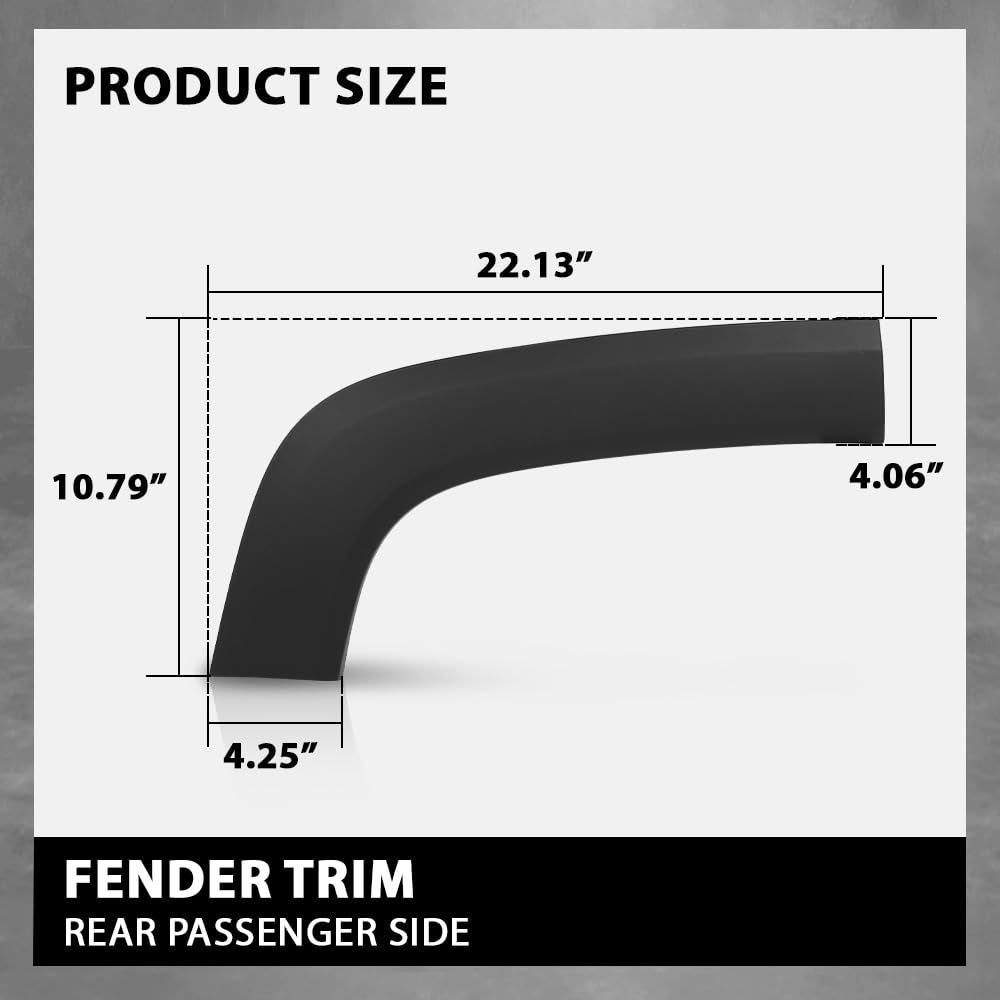 G-PLUS Rear Door Molding Fender Flare Trim Compatible with Jeep Renegade 2015-2023 Fender Flares Wheel Opening Panel 5XB66LXHAA, CH1791104 Right Passenger Side