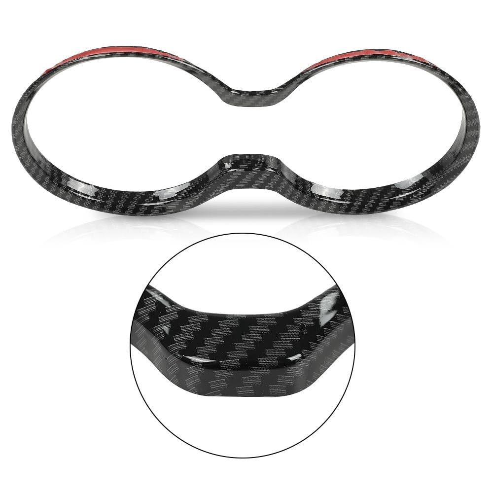 G-PLUS Gear Shift Cup Holder Cover Trim Bezel Compatible with Jeep Grand Cherokee 2011-2021 Black Carbon Fiber