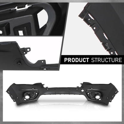 G-PLUS Front Upper Bumper Cover Compatible with Jeep Cherokee 2019-2023, 68406536AD, CH1014141, Primed Black
