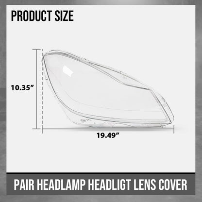 G-PLUS Headlight Lens Cover Compatible with Benz C-Class W204 2011-2015 A2048203539, A2048203639 Left & Right Front Headlamp Lens Cover Clear