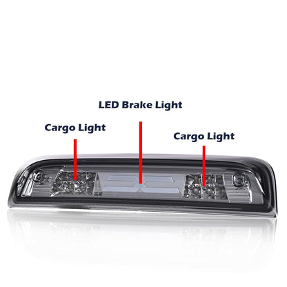 G-PLUS LED 3rd Third Brake Light Compatible with Chevy Silverado 2014-2020,Fit GMC Sierra 2014-2020,X Type High Mount Stop Lamp Tail Cargo Lamp Smoky Lens Clear Housing