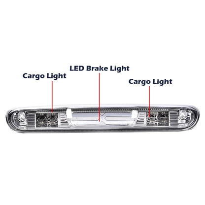G-PLUS LED Third Brake Light Compatible With 07-14 Chevy Silverado/GMC Sierra,3RD LED Bar Brake/Cargo Light,Type X (Clear lens Chrome Housing Amber Reflector)