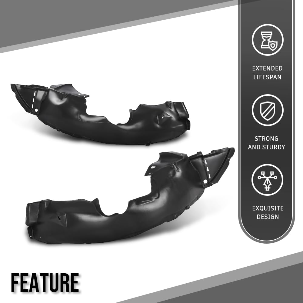 G-PLUS Front Inner Fender Liner LH+RH Fit Buick Encore Sport Touring 2016, Fit Buick Encore (submodel: Base, Convenience, Leather, Premium) 2013-2016 42454596, 95422561 Black