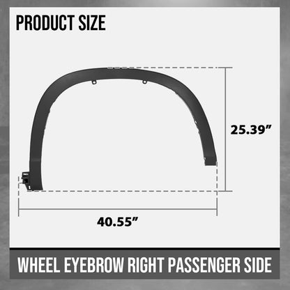 G-PLUS Front Right Fender Flare Compatible with Toyota Highlander 2014 2015 2016 2017 2018 2019 TO1291105, 750850E020, Black