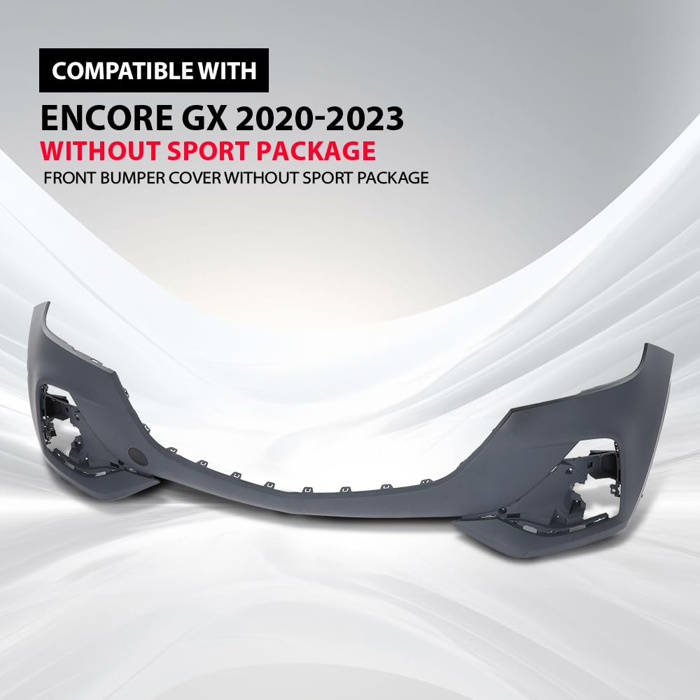G-PLUS Front Bumper Cover Compatible with Buick Encore GX 2020 2021 2022 2023 w/o Sport Package, 42774797, Grey