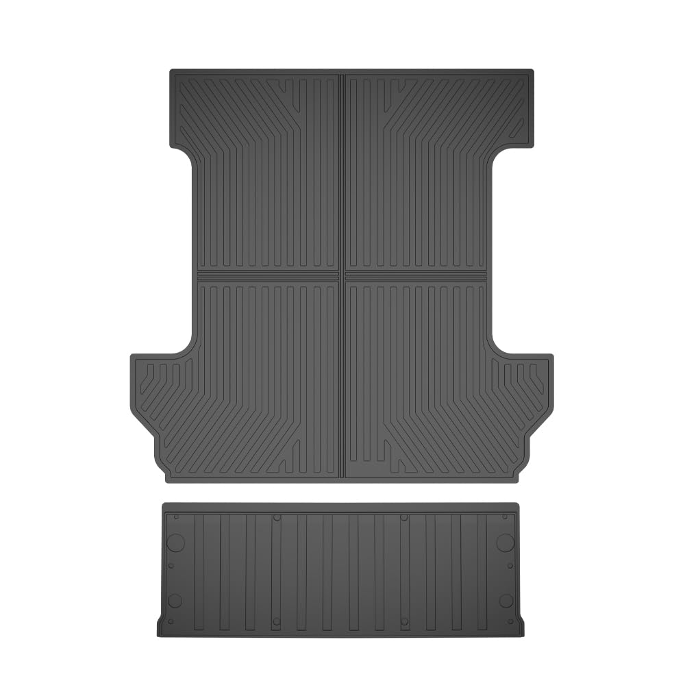 G-PLUS TPE Floor Mats Fit Chevy Silverado 2019-2026 3rd Row Truck Accessories Cargo Liners All Weather Protection 2PCS Black Alfombras para Carro