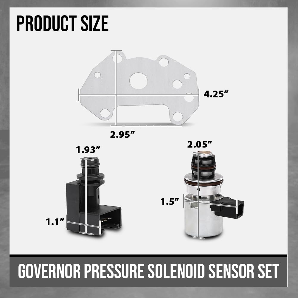 G-PLUS Governor Pressure Solenoid Sensor Set Fit 2000-2025 Dodge Jeep Chrysler Rear Wheel Drive Overdrive Models A500, A518, A618, 42RE, 46RE, 47RE D12432A, D12415C Black