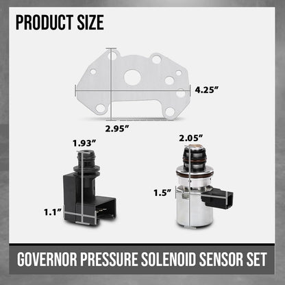G-PLUS Governor Pressure Solenoid Sensor Set Fit 2000-2025 Dodge Jeep Chrysler Rear Wheel Drive Overdrive Models A500, A518, A618, 42RE, 46RE, 47RE D12432A, D12415C Black