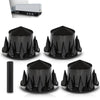 G-PLUS Rear Wheel Cover Axle 33mm Spiked Hub Cover Kit Compatible with Semi-Trucks 22.5" and 24.5" Wheels ABS Plastic Black