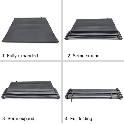 G-PLUS Four Fold Retractable Soft Quad Fold Tonneau Cover Compatible with Ford F150 2004-2008 (Excl. 2004 Heritage)/Compatible with Lincoln Mark LT 2005-2008 | Styleside 5.5' 5.5ft Bed