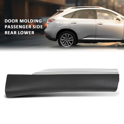 G-PLUS Door Molding Passenger Side Right Rear Lower Compatible with LX RX350 RX450h (submodel: Base, F Sport, Sportdesign) 2010-2015 75075-0E010, 75075 0E010, 750750E010, LX1505102 Chrome Black
