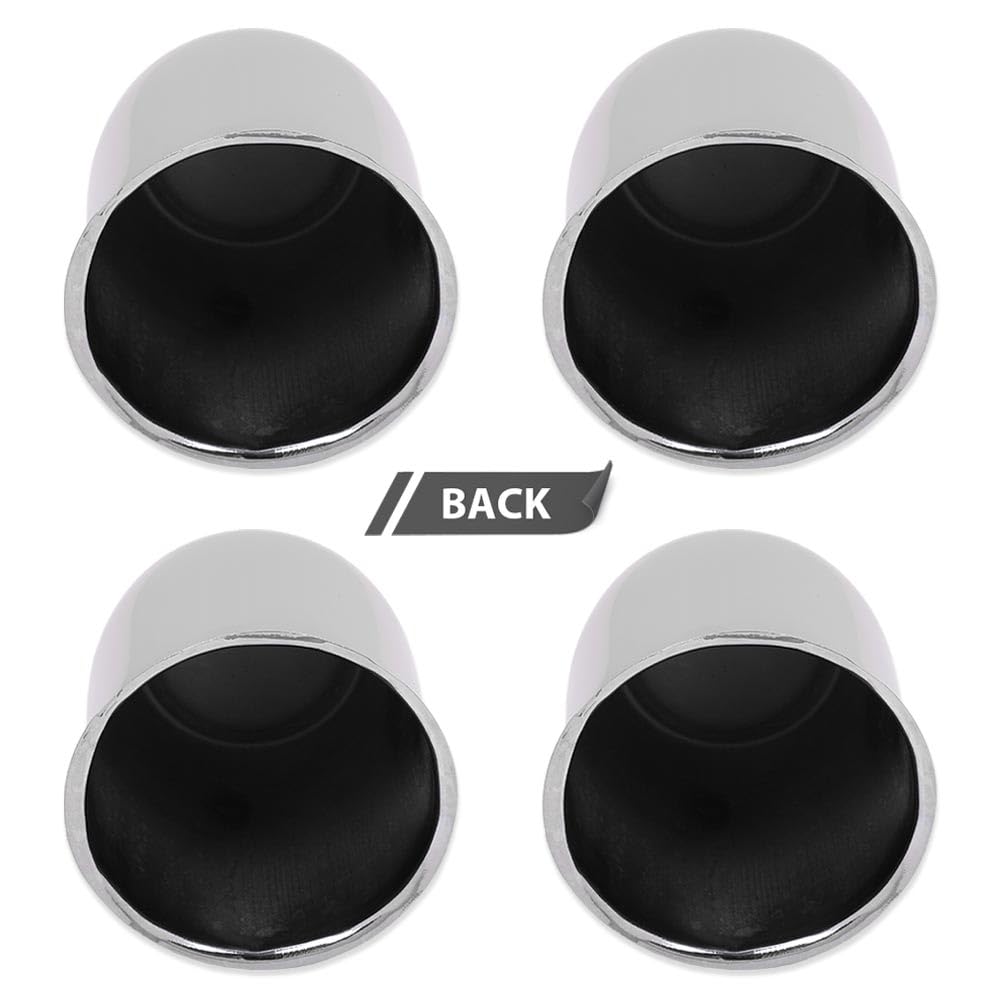 G-PLUS 4pcs Chrome Wheel Center Cap Fit for 3 1/4", 3.25" Trailer Rims Center Bore Light Scratch [Center Bore Dimensions: 3.25", 3 1/4" & Overall Cap Tall: 3.40" & Center Decal: 1.75"]