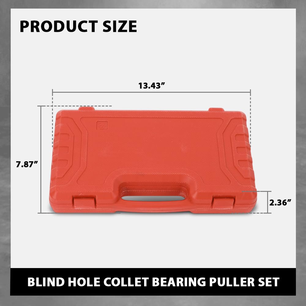 G-PLUS Blind Hole Collet Bearing Puller Set with 8-32mm Inner Bearing Extractor Compatible with Most Vehicles– Works on Motorcycles, ATVs, Scooters, Compact Cars and Medium-Sized Cars 12 PCS Black