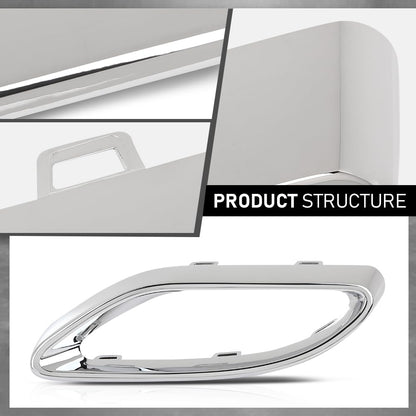 G-PLUS Rear Left Bumper Cover Exhaust Pipe Hole Trim Frame, Compatible with Benz E400 A220 E450 E350 E53 2018-2023, Driver Side, 2058852221, MB1138107
