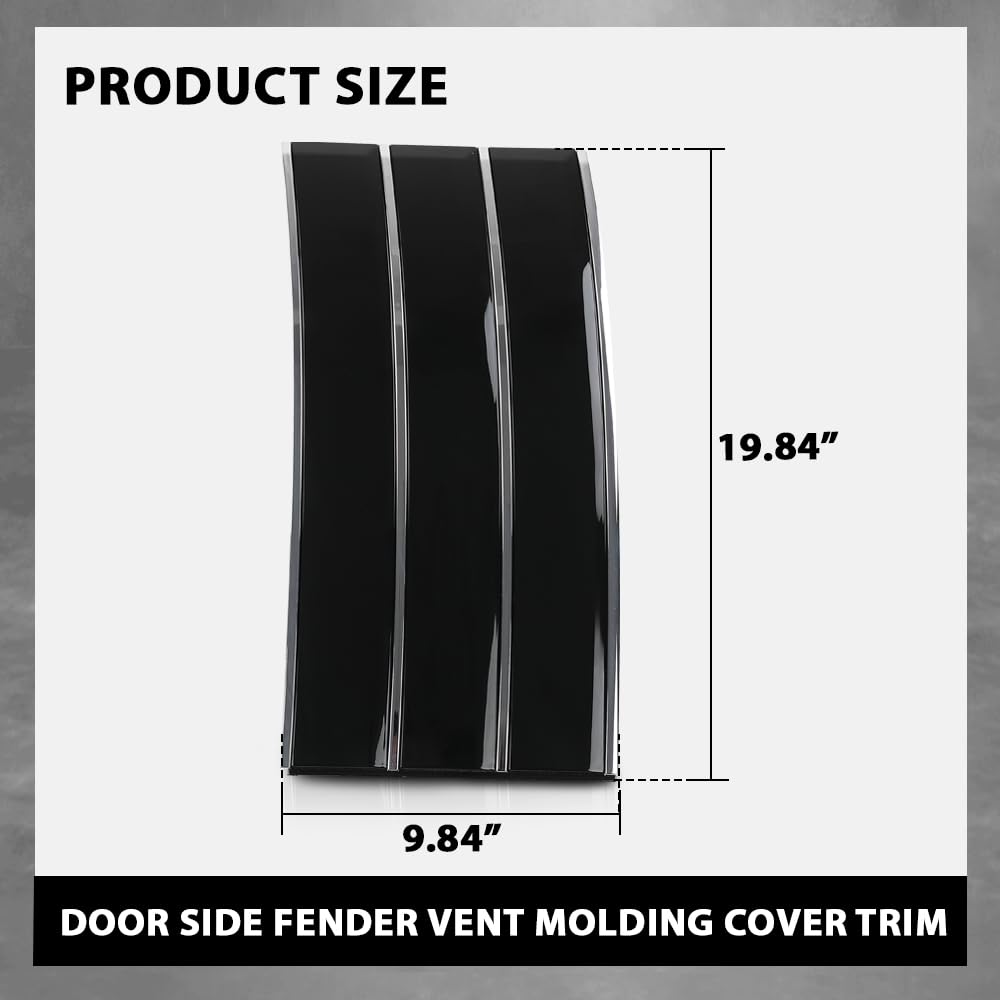 G-PLUS Door Side Fender Vent Molding Cover Trim Compatible with Land Rover Range Rover Vogue L405 2013-2022 Black