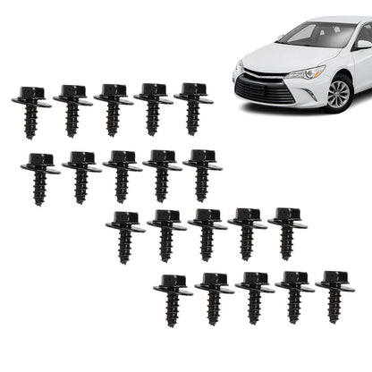 G-PLUS Splash Shield & Firewall Screws- M6.3 x 20mm Long- 10mm Hex- 20 pcs Screws Compatible with Most Models Black Iron