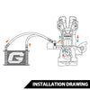 G-PLUS Universal Aluminum Engine Transmission Oil Cooler Kit+ Oil Filter Relocation Kit Thermostat Adaptor