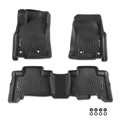 G-PLUS TPE Cargo Liners Compatible with Toyota 4Runner 2013-2024/Fit Lexus GX460 2014-2023 All Weather Full Cover Protection 1st & 2nd Row Black Floor Liner Cargo Liners