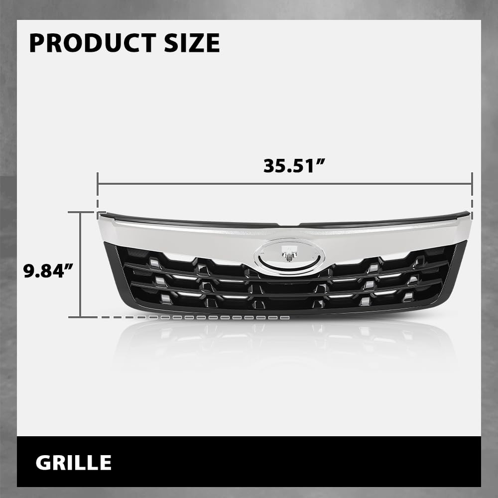 G-PLUS Front Grille Assembly w/Chrome Trim Compatible with Subaru Forester 2011-2013 Upper Bumper Grill Replacement for 91121SC040, 91122SC050