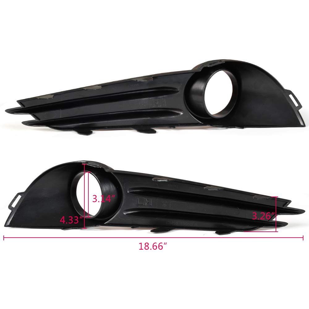 G-PLUS Fog Light Lamp Cover Compatible with 2013-2014 Ford Focus ST Fog Light Bumper Hole Bezel Housing CM5Z-17E810-A, CM5Z-17E811-A