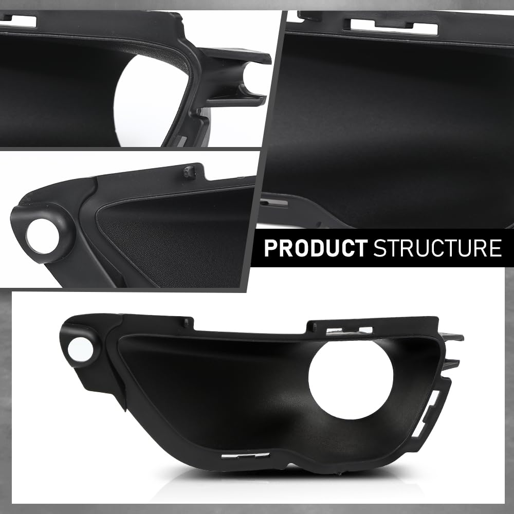 G-PLUS Fog Light Cover Lamp Bezel Left Driver Side Compatible with Jeep Grand Cherokee 2016-2022 Black 68261711AA