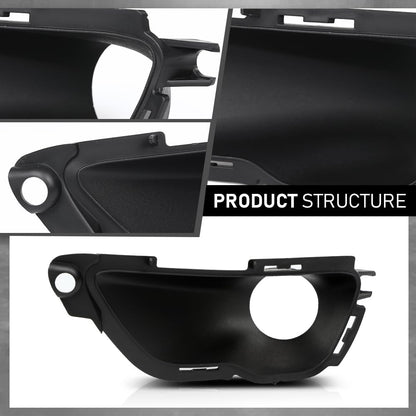 G-PLUS Fog Light Cover Lamp Bezel Left Driver Side Compatible with Jeep Grand Cherokee 2016-2022 Black 68261711AA