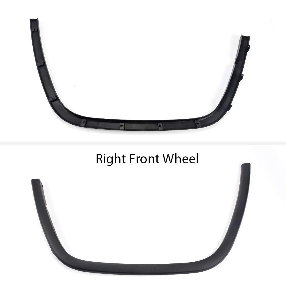 G-PLUS Front Left Right Side Bolt-on Fender Flares Compatible with 2011 2012 2013 2014 2015 2016 Jeep Grand Cherokee Black Plastic Wheel Opening Molding Trim 1 Pair - CH1291106 CH1290106