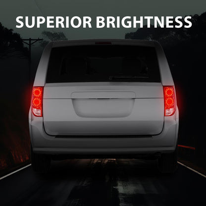 G-PLUS LED Tail Light with Bulbs Left Driver Side Taillamp LH Compatible with Dodge Grand Caravan 2011-2020 5182535AD CH2800199 Luces Traseras Rear Brake Lamps Assembly