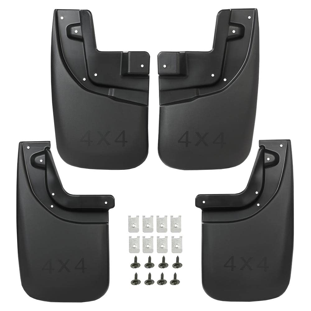 G-PLUS Heavy Duty Molded Mud Flaps Compatible with Toyota Tacoma w/Fender Flares 2005-2015 4PCS Mud Guards Splash Front & Rear Mudguards Black