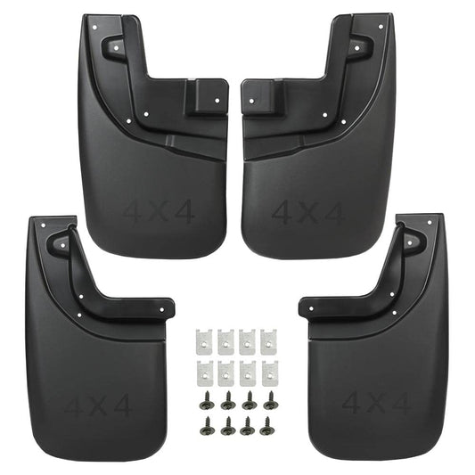 G-PLUS Heavy Duty Molded Mud Flaps Compatible with Toyota Tacoma w/Fender Flares 2005-2015 4PCS Mud Guards Splash Front & Rear Mudguards Black