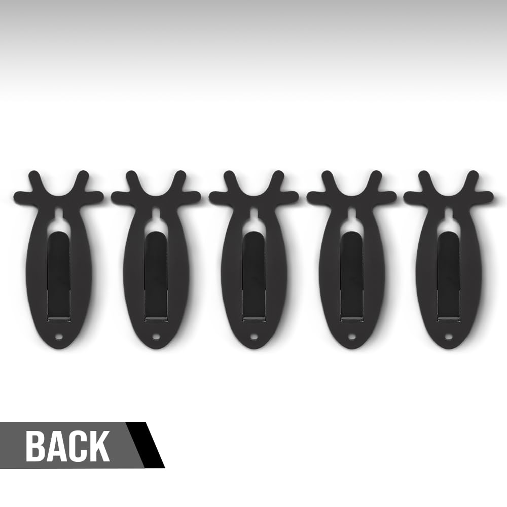 G-PLUS 5 Pack of Wall Hanger Hook European Antler Style Wall Mount Bracket for Hanging Mounting Deer, Antler S, Whitetail Deer, Mule Deer and Many Other Animals Living Room Bedroom Home Decor Black
