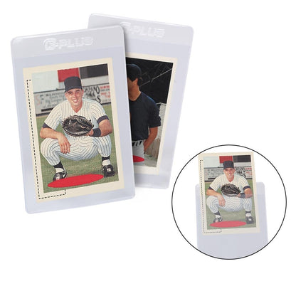 G-PLUS 200 Counts 3"X4" Card Sleeves - Baseball Protectors, Hard Plastic Sportcards Football Game Holder, Collecting Trading Sleeves, Clear Regular Top Loads for Cards 1.5MM