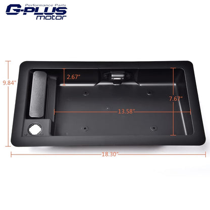 G-PLUS Rear Cargo Door Handle & License Plate Tag Bracket Compatible with Ford Van E150 E250 E350 6C2Z-15434A20-AA, FO1820100