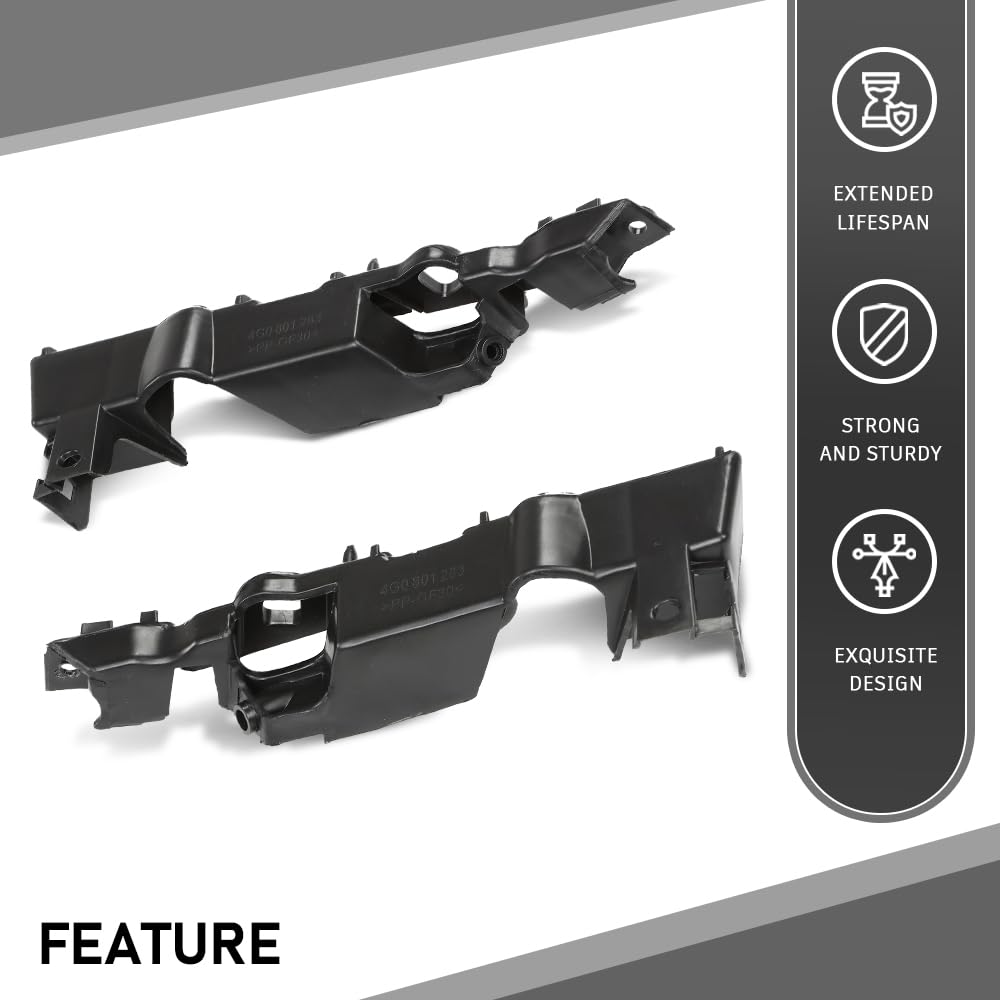 G-PLUS Pair Front Bumper Brackets, Compatible with Audi S6/ A6/ A6 Quattro 2012-2018, Left Driver & Right Passenger Side 2PCS, 4G0807283, 4G0807284