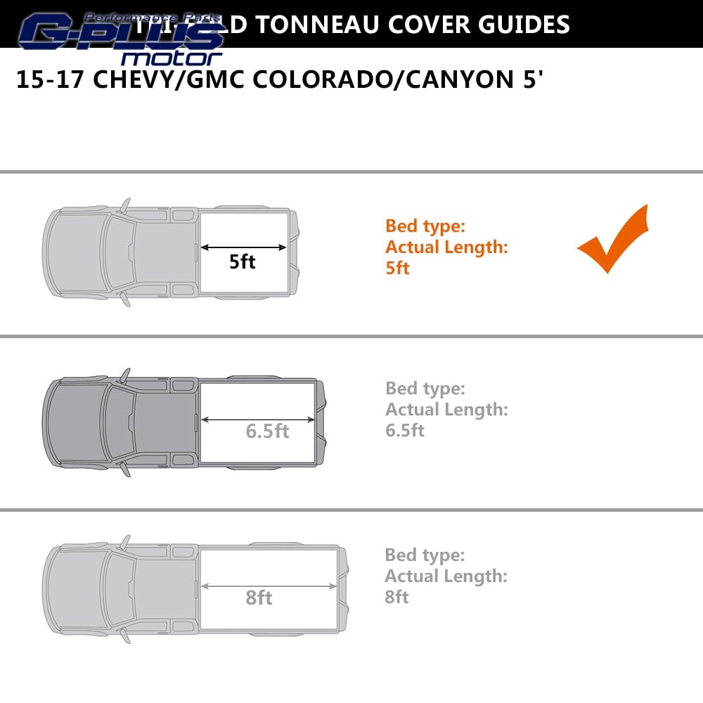 G-PLUS Hard Tri-fold Truck Bed Tonneau Cover Compatible with 2015-2021 Chevy/GMC Colorado/Canyon 2015-2021 Extra Short Bed 5'