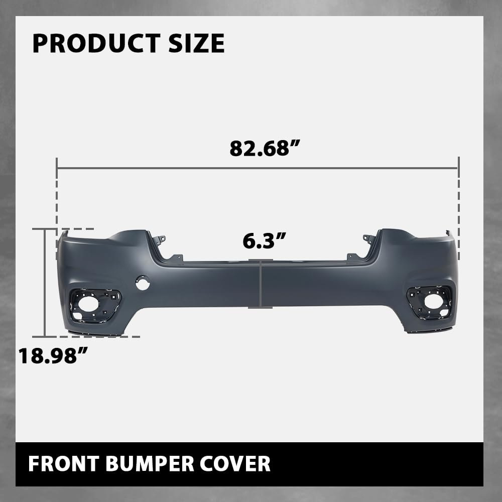 G-PLUS Front Upper Bumper Cover Fascia Compatible with Jeep Cherokee 2019-2023,Fit For Models Without Park Assist Only,Not Fit Trailhawk Models CH1014133