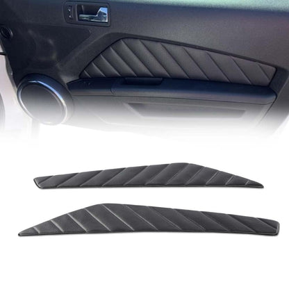 G-PLUS Black Door Panel Insert, Compatible With Ford Mustang Pleated 2010-2014 12-14LL-BLK