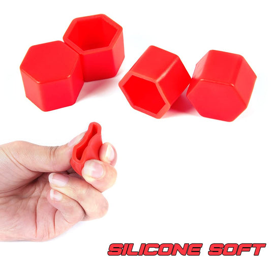 G-PLUS Universal Hub Screw Cover Cap Replacement for Car,19mm Red Wheel Tire Hub Screw Bolt Cover Nut Cap Lug Decoration 20PCS