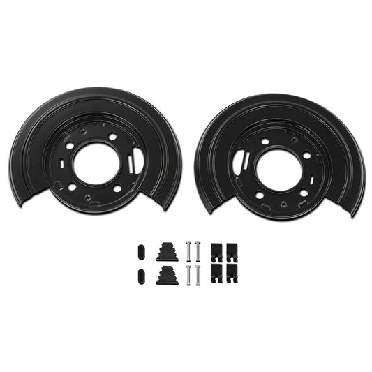 G-PLUS New Rear Brake Dust Shield Backing Plates Pair Compatible with 2000-2005 Ford Excursion/2000-2010 Ford F250 Super Duty TN02044