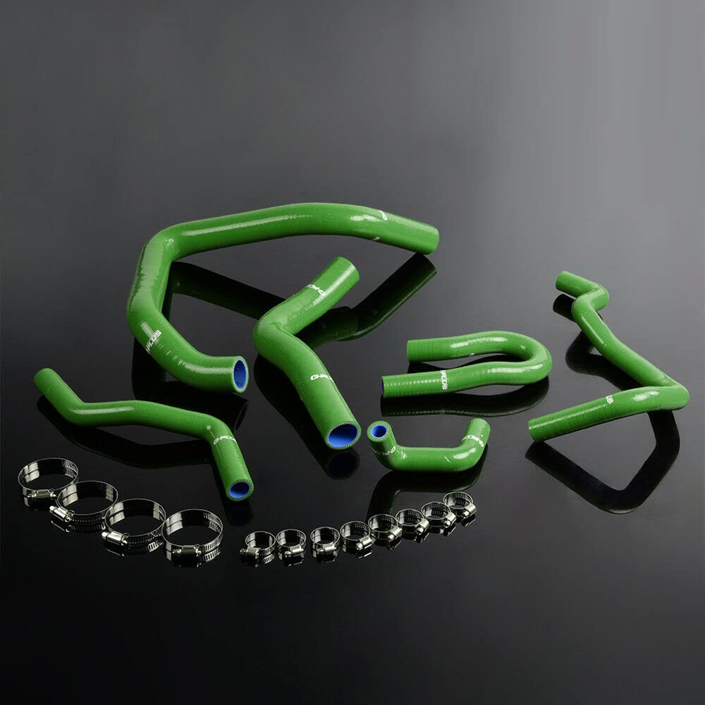 G-PLUS Silicone Radiator Coolant Hose Pipe Kit Clamps Compatible With 1992-2000 Honda Civic Type-R EK EG B16A B18C B20B,Green
