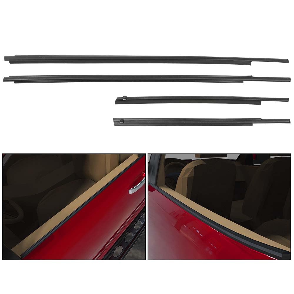 G-PLUS Rubber Strip Outer Door Belt Moulding Compatible with Toyota Tundra DCB 2007-2018 4pcs Weatherstrips Left&Right&Front&Rear Door 68160-0C020 68210-0C020 68163-0C010 68164-0C010