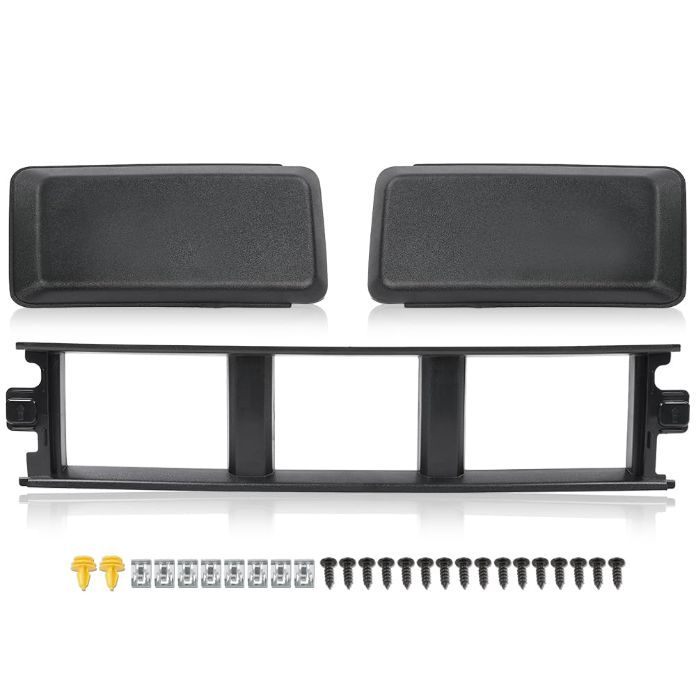 G-PLUS Front Bumper Lower Grille Trim Panel Cover & Bumper Guards Pads End Caps Compatible with Ford F150 2018-2020 JL3Z17B968BB Black ABS Plastic