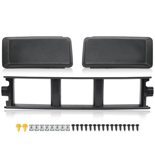 G-PLUS Front Bumper Lower Grille Trim Panel Cover & Bumper Guards Pads End Caps Compatible with Ford F150 2018-2020 JL3Z17B968BB Black ABS Plastic