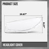 G-PLUS Headlight Lens Cover Compatible with BMW 5-Series GT F07 2010-2017 Left & Right Pair Front Headlamp Lens Cover Clear