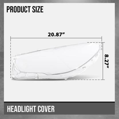 G-PLUS Headlight Lens Cover Compatible with BMW 5-Series GT F07 2010-2017 Left & Right Pair Front Headlamp Lens Cover Clear