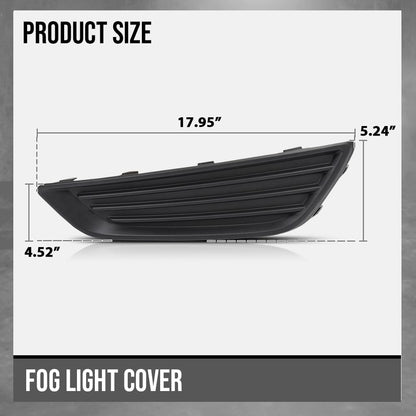 Fog Light Lamp Assembly Trim Bezel Cover Compatible with Ford Focus S/SE Models 2015 2016 2017 2018 Matte Black Front Left Driver Side FO1038150 + Right Passenger Side FO1039150