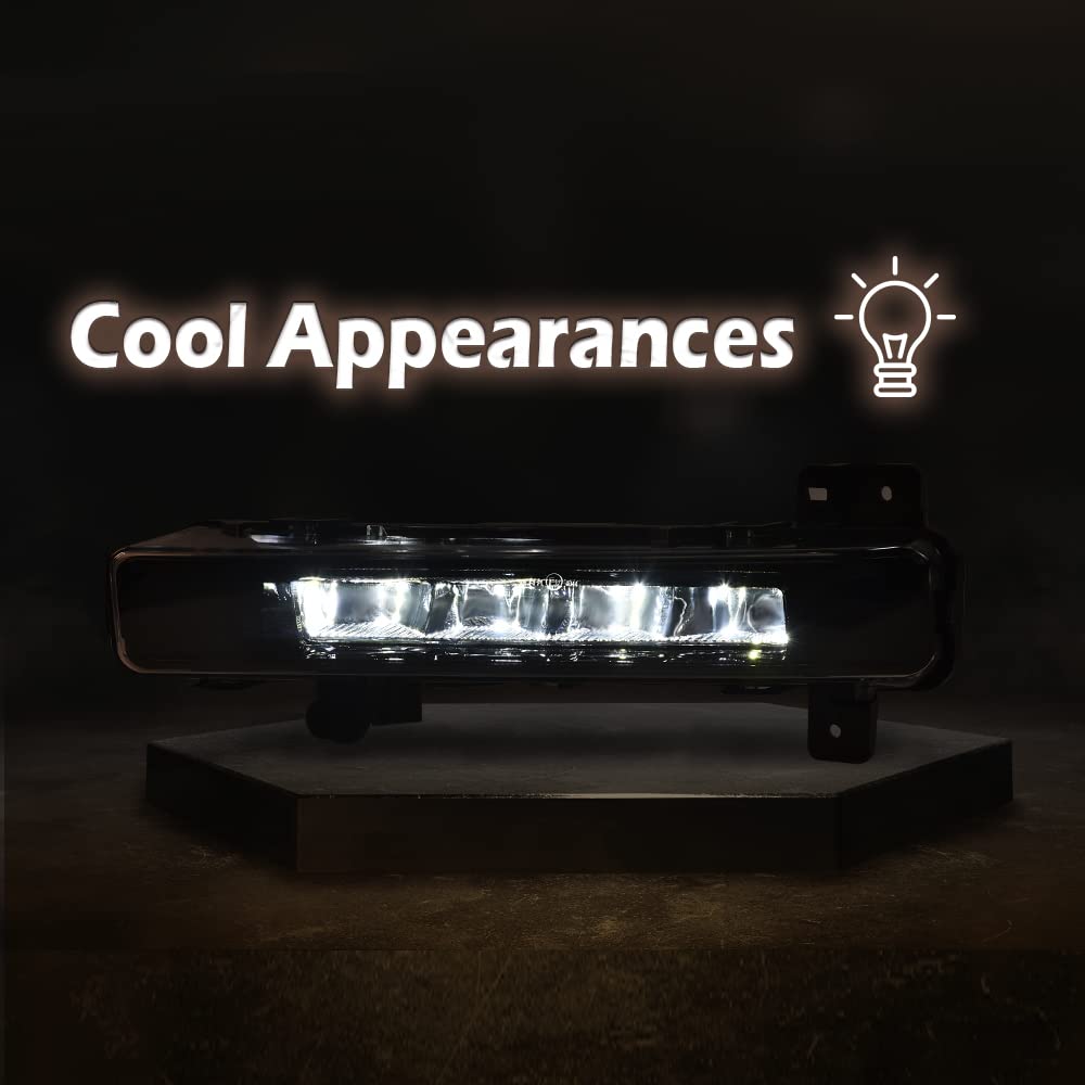 G-PLUS 2X LED DRL Daytime Running Fog Lights Compatible with 2016 2017 2018 2019 2020 BMW 5 Series G30 G31 G38 520 530 540 63177349132 63177349131 neblineros para autos delantero faros antiniebla