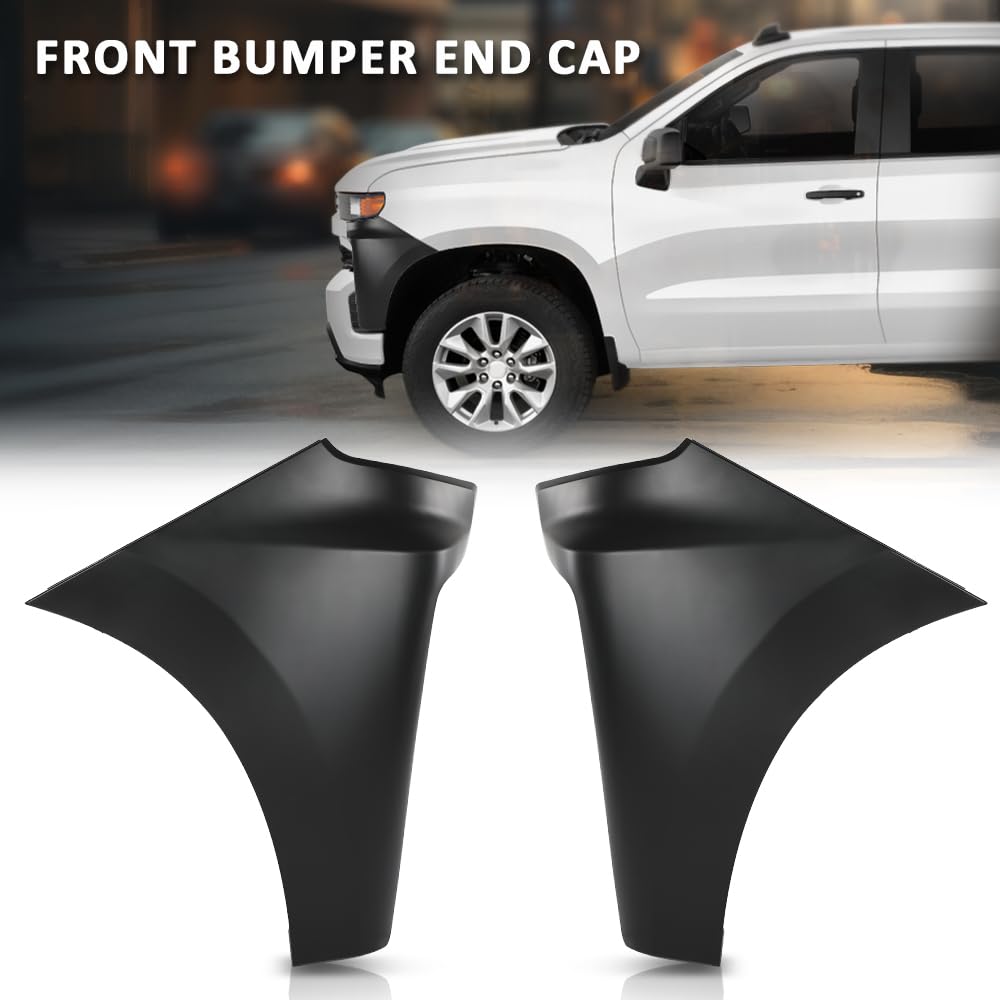G-PLUS Front Bumper End Cap Extension Trim Pair Compatible with Chevy Silverado 1500 2019-2022 Replacement for GM1016110, GM1017110